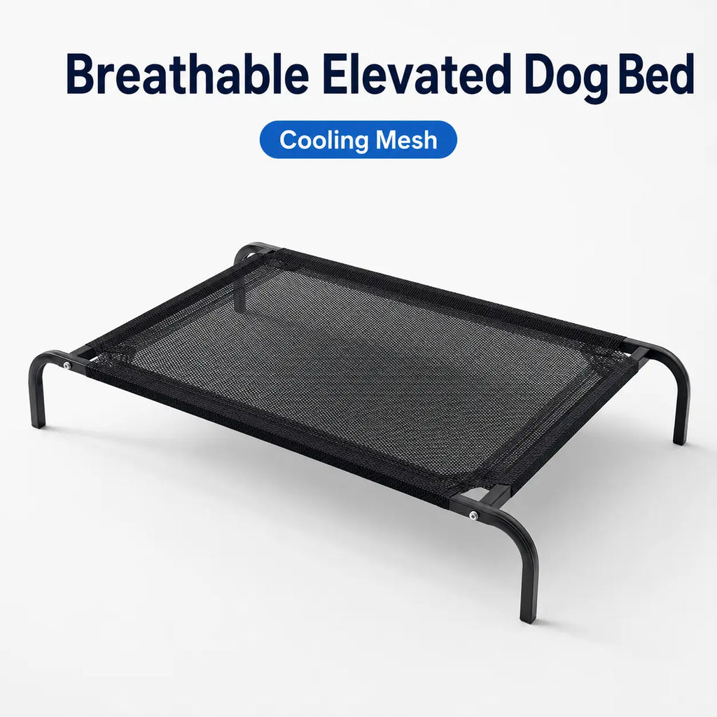 Elevated Cooling Dog Bed for Small/Medium Dogs - 36.2" L X 23.6" W X 5.9" H Single Unit, Breathable Mesh Raised Cot with Metal Frame, Airflow Boost, Indoor & Outdoor Patio Use, Balcony, Porch